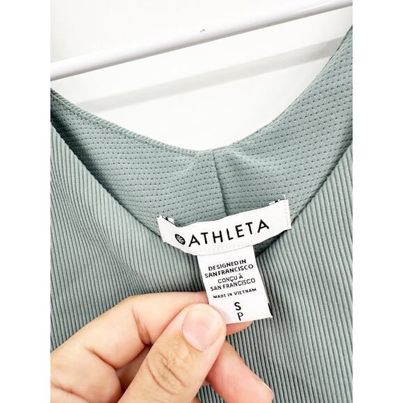 Athleta Ryder Sage Sleeveless A-Line Athleisure Midi Dress w Pockets Size Small - Picture 3 of 5